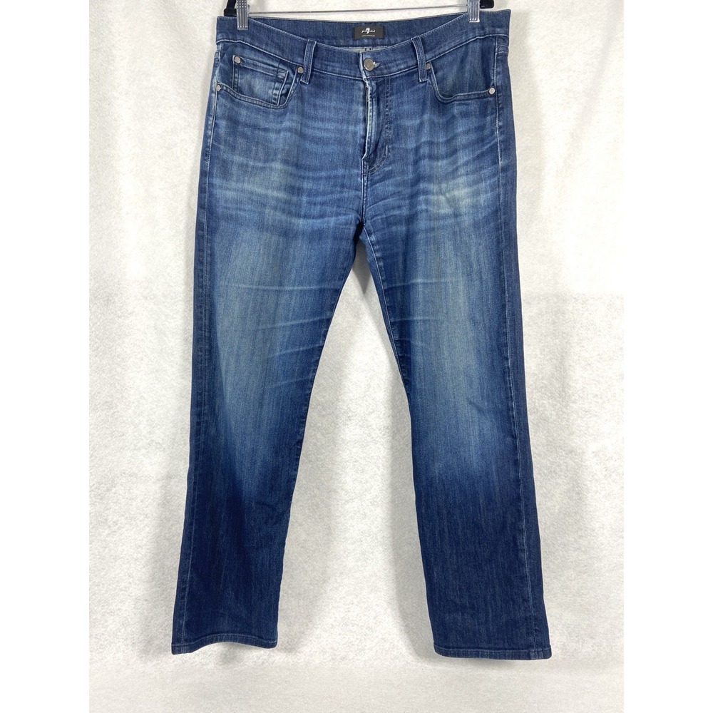 7 For All Mankind Jeans Men's 36x29 Blue The‎ Straight Denim Stretch